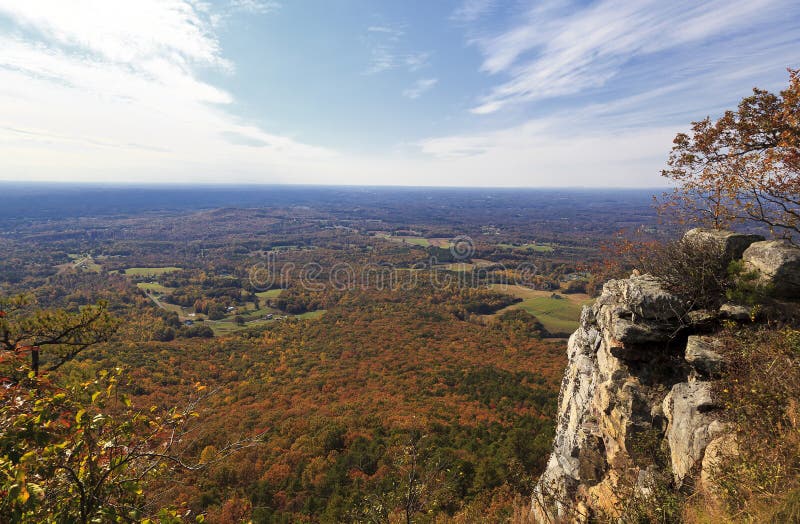 Pilot Mountain Panorama stock image. Image of views, fall 30745581