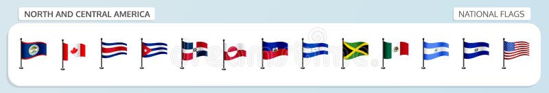 Set Of Flags From Central America 1 Stock Illustration Illustration