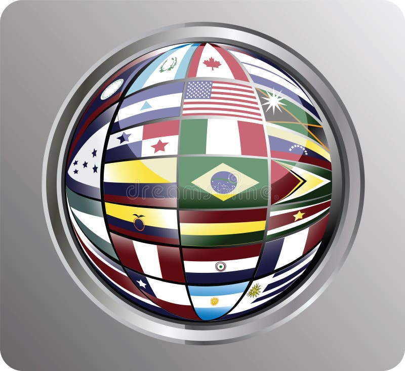 North, Central and South America Flags Stock Vector Illustration of national, paraguay 11066795