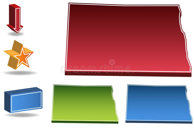 North Dakota 3D vector illustration