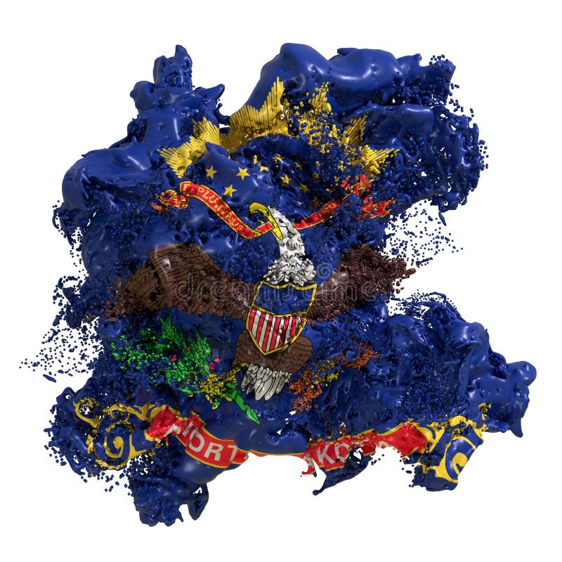 North Dakota flag liquid royalty free illustration