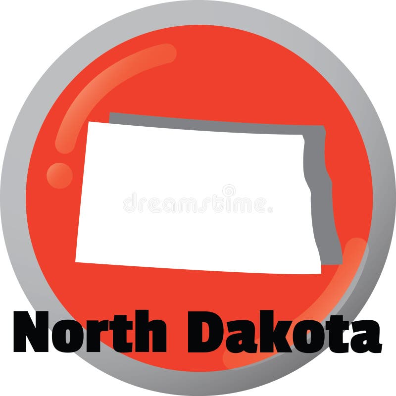 North Dakota State Map. Vector Illustration Decorative Design Stock