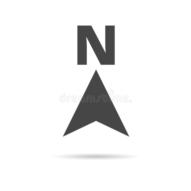 North Arrow Icon N Direction Vector Point Symbol Stock Vector