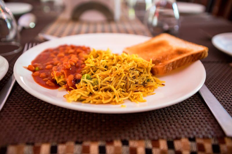 North Indian Breakfast in Hotel Stock Image - Image of delicious