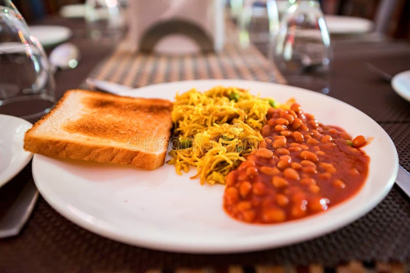 North Indian Breakfast in Hotel Stock Photo - Image of dinner, fast