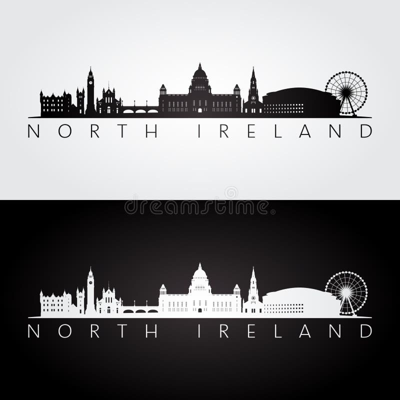 Belfast Skyline Horizontal Banner. Stock Vector - Illustration of north ...