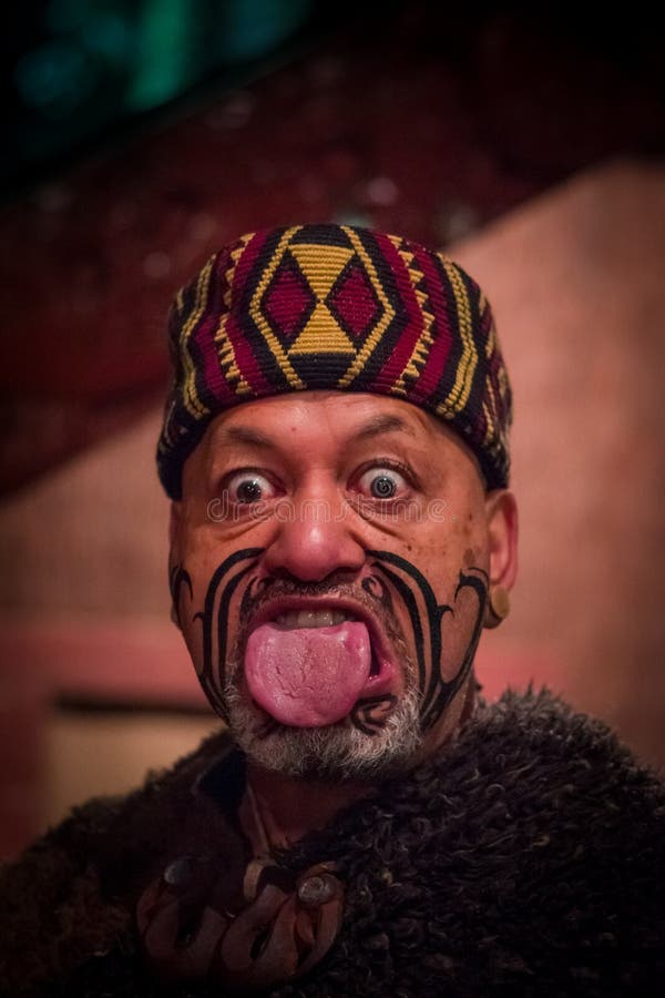 Maori Tongue Sticking Out