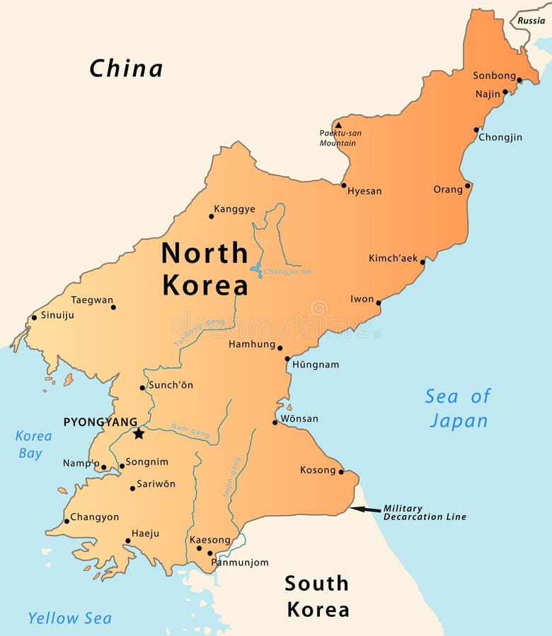 North Korea map stock vector. Illustration of atlas, europe - 9102790