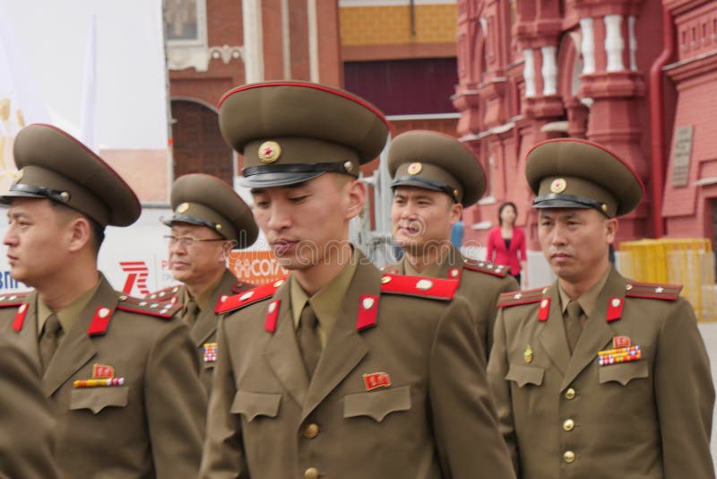 North Korea Soldier. Pyongyang Dictator Kim Jong Un Huge Korean People`s Army.