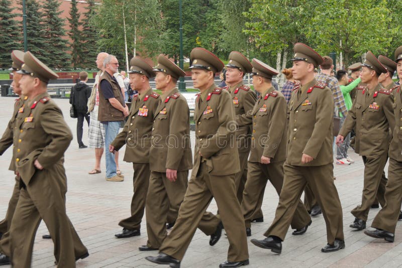 North Korea Soldier. Pyongyang Dictator Kim Jong Un Huge Korean People`s Army.