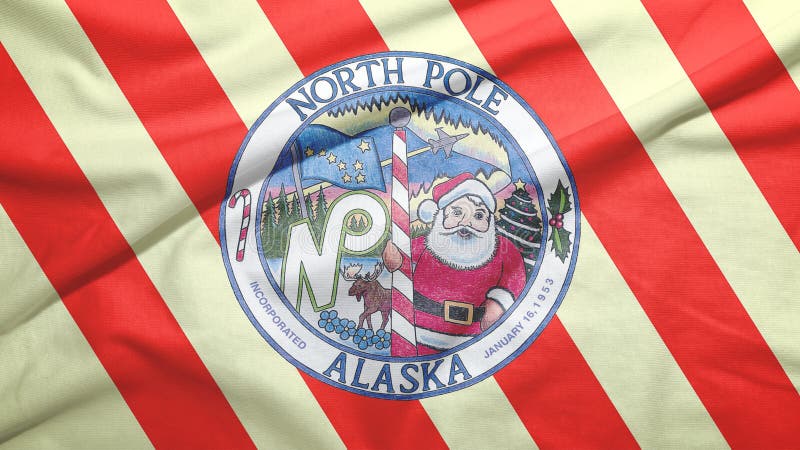 North Pole Of Alaska Of United States Flag Background Stock Photo