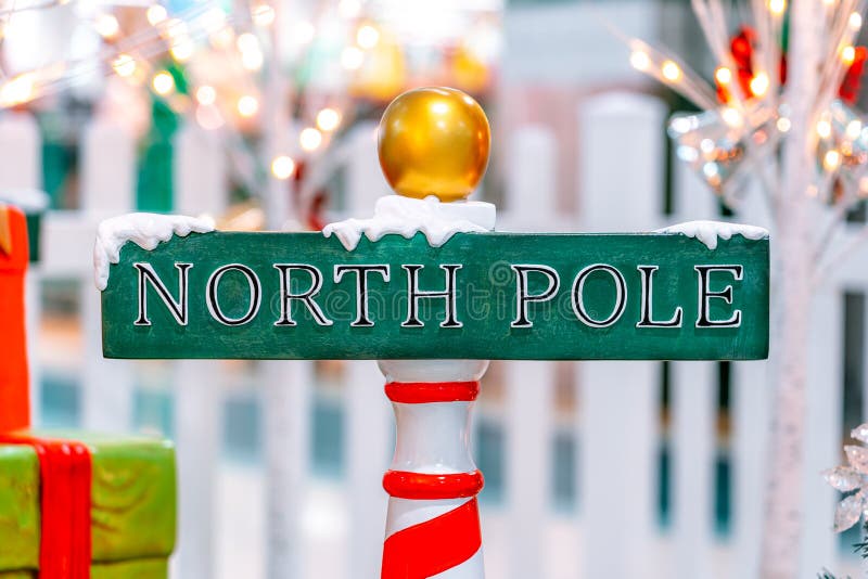 Happy Christmas Santa North Pole Sign Stock Photos Free & Royalty