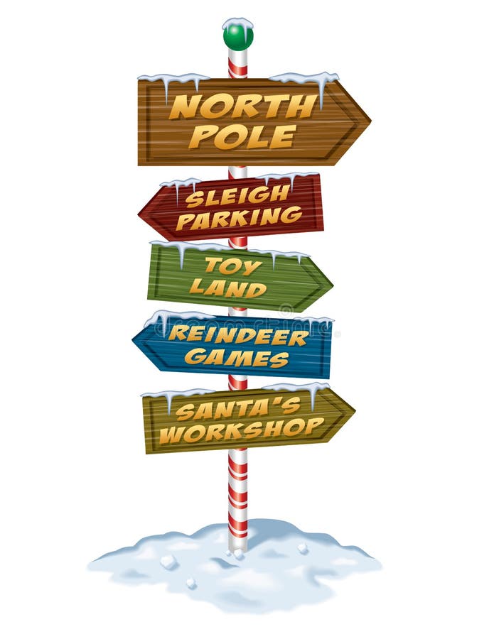 North Pole Signs stock illustration. Illustration of december - 10656957