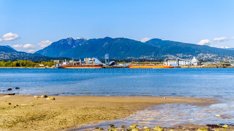 The North Shore and Burrard Inlet of Vancouver, BC, Canada royalty free stock photo The North Shore and Burrard Inlet of Vancouver, BC, Canada royalty free stock photo