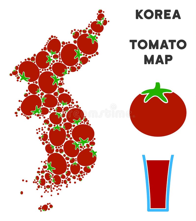North and South Korea Map Composition of Tomato Stock Vector ...