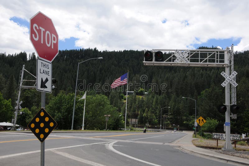 Norther Idaho, los E.E.U.U. de la ciudad de Orfino imágenes de archivo libres de regalías Norther Idaho, los E.E.U.U. de la ciudad de Orfino imágenes de archivo libres de regalías