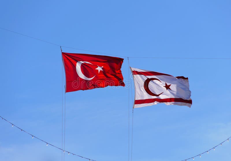 Northern Cyprus and Turkey Flags Stock Image Image of turkish