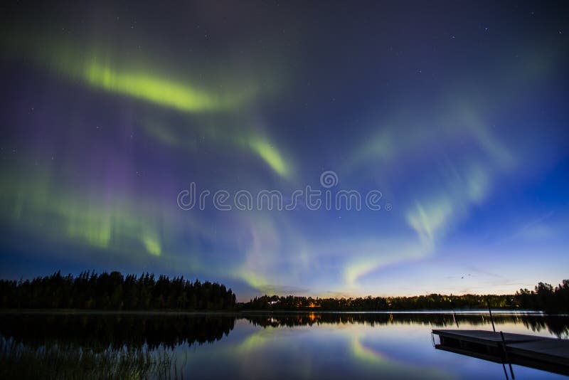 Northern Lights in Kiruna, Lapland, Northern Sweden Stock Photo Image