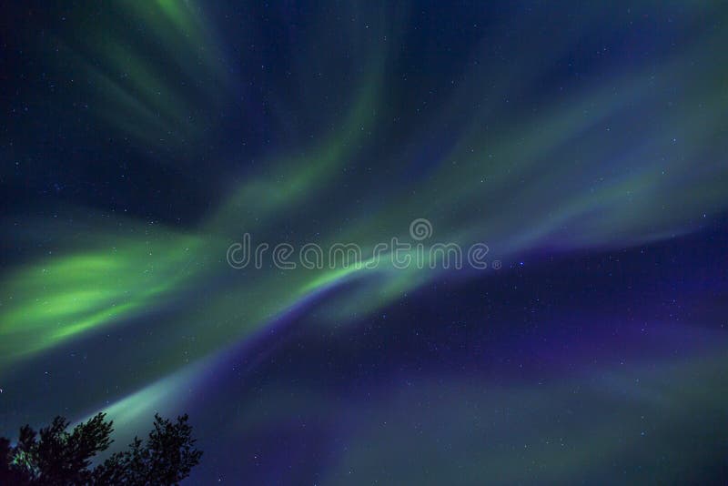 Northern Lights in Kiruna, Lapland, Northern Sweden Stock Photo Image