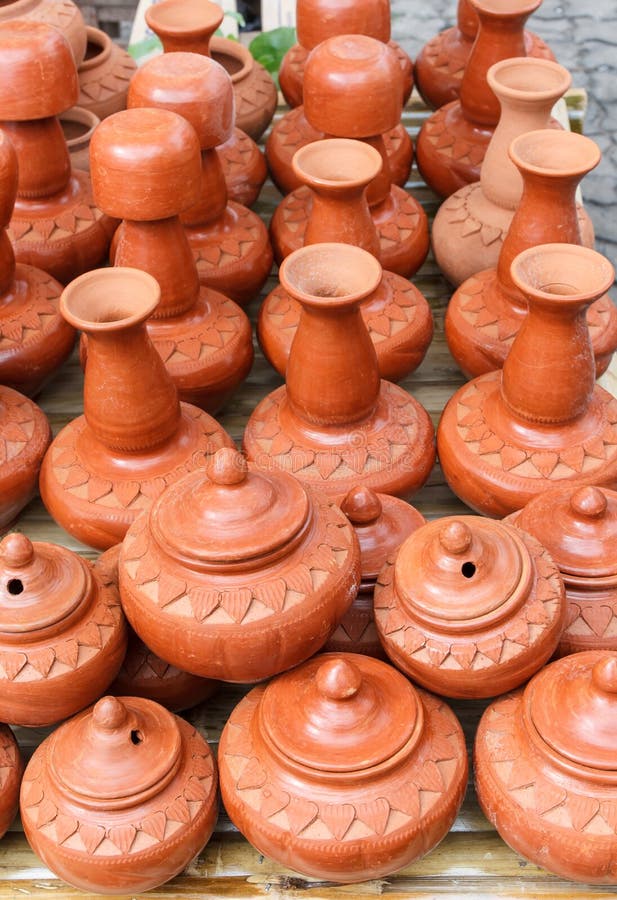 Northern Thai clay pottery stock image. Image of earthenware 57625987