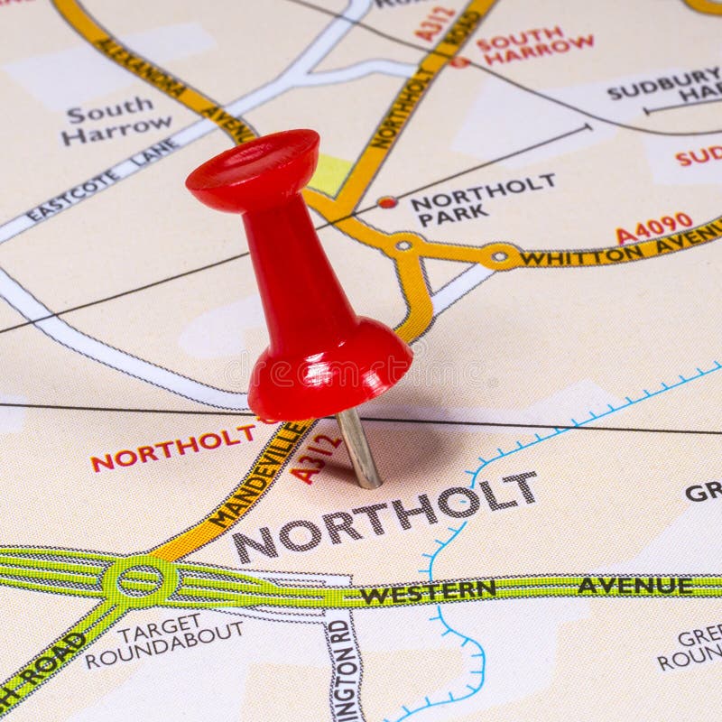 Northolt on a UK Map stock photo. Image of london, atlas - 169528550