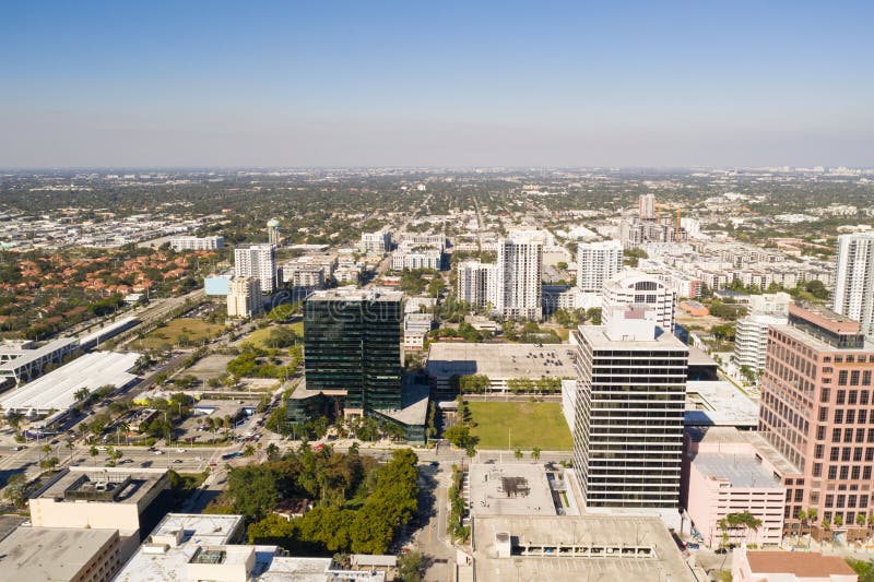 Northward View of Downtown Fort Lauderdale Shot with a Drone Editorial