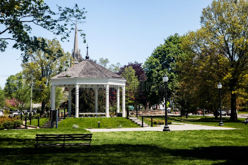 Gazebo on the Green in Nice Spring Day Editorial Image - Image of place ...