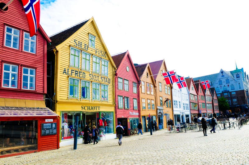 Norway Bergen, Bryggen Historical Buildings, Travel Destinations Scenics, North Europe