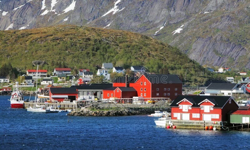 Norway village with mountain - Lofoten, Reine