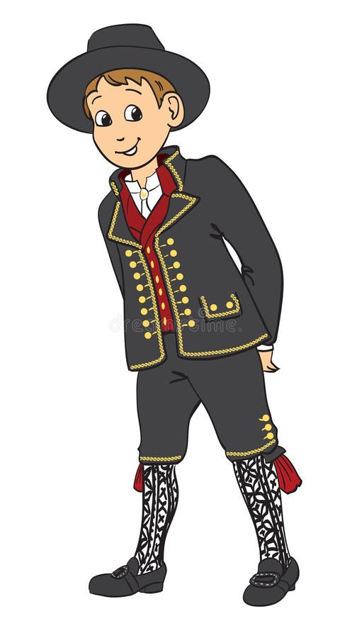 Norwegian boy dressed in a traditional suit vector illustration