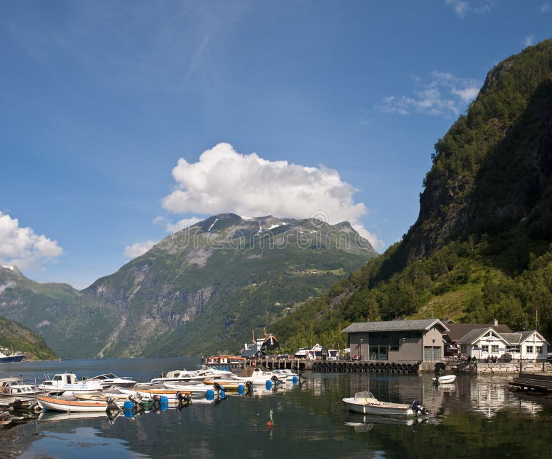 Norwegian port stock image. Image of nature, fjord, boats 22349023
