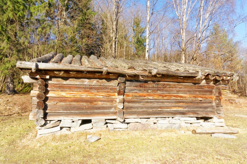 Norwegian wooden warehouse for food