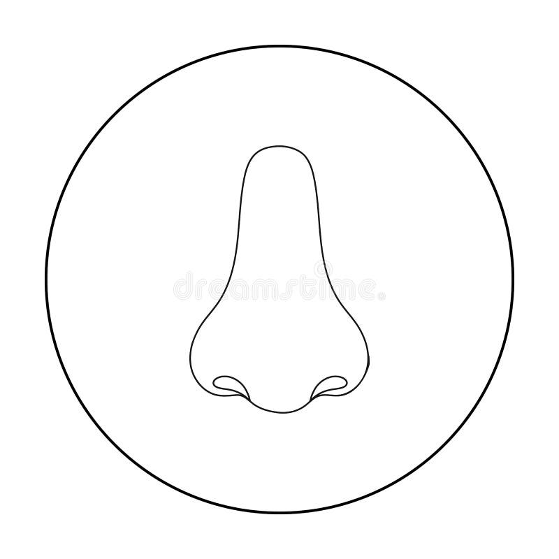 Nos ikona w konturu stylu odizolowywającym na białym tle Część ciało symbolu zapasu wektoru ilustracja ilustracji Nos ikona w konturu stylu odizolowywającym na białym tle Część ciało symbolu zapasu wektoru ilustracja ilustracji