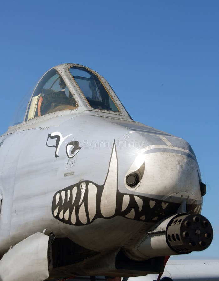 Nose of military plane