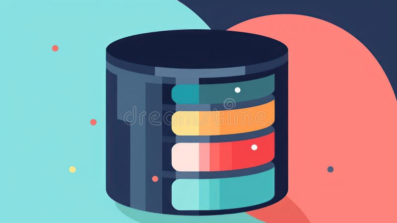 A NoSQL icon representing the non-relational database used for efficient storage and retrieval of created with Generative AI stock illustration