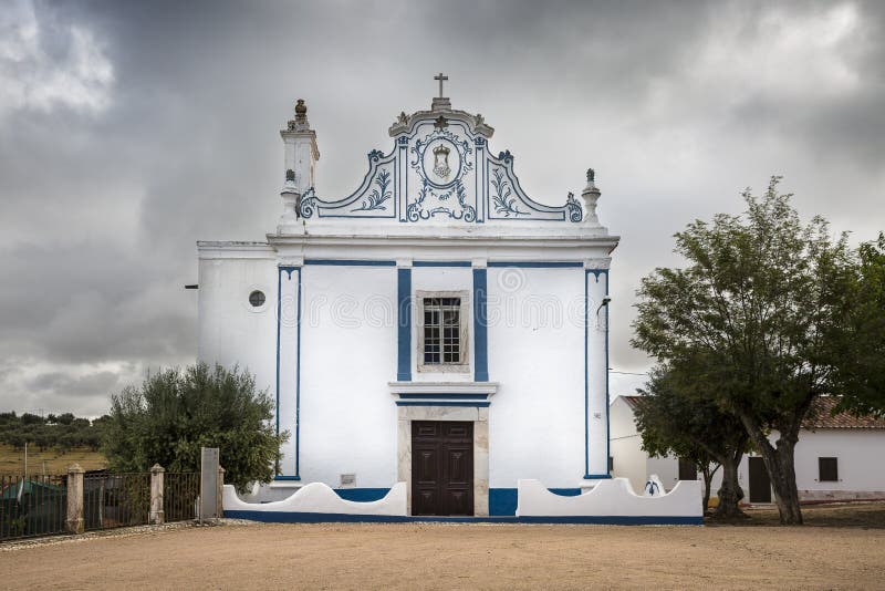 Nossa Senhora doet Milieukapel in Veiros-stad, Estremoz, Portugal stock fotografie Nossa Senhora doet Milieukapel in Veiros-stad, Estremoz, Portugal stock fotografie