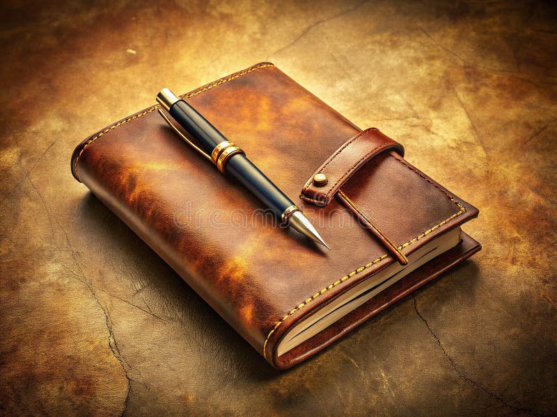 Nostalgic Vintage Leather Notebook and Pen A Timeless Blend of History and Writing Inspiration royalty free stock photos