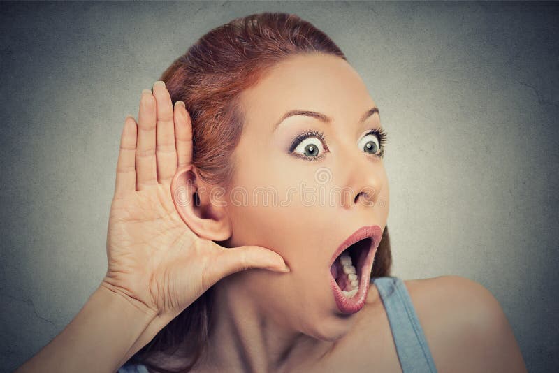 Nosy Shocked Woman Listening Eavesdropping Photos - Free & Royalty-Free