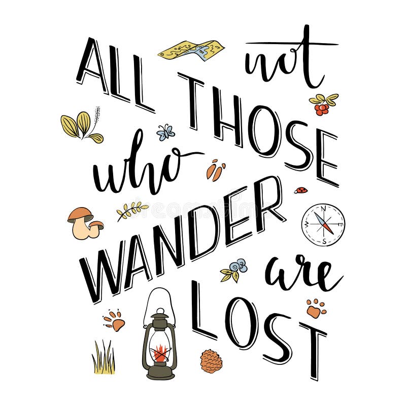 Quote - Not All those Who Wander are Lost Stock Vector - Illustration ...