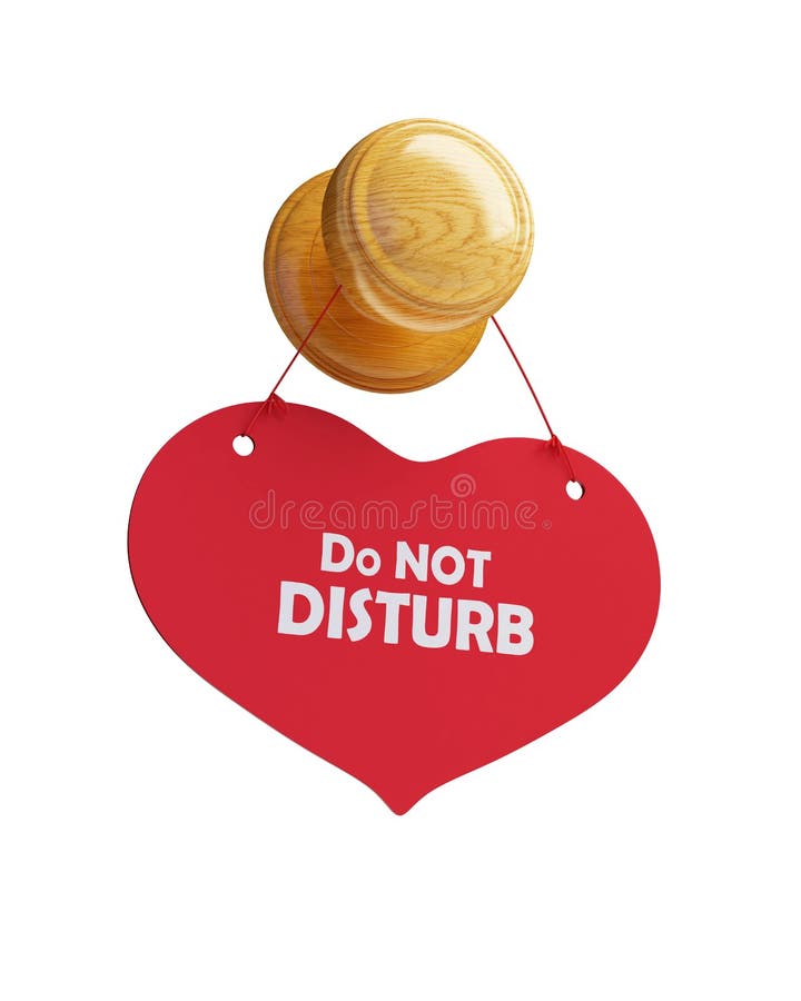 Do Not Disturb With Heart Solid Icon, Door Hanger Stock Vector Illustration of closed, relax