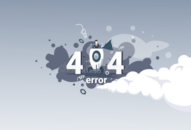 404 Not Found Error Message Internet Connection Problem Concept Banner stock illustration