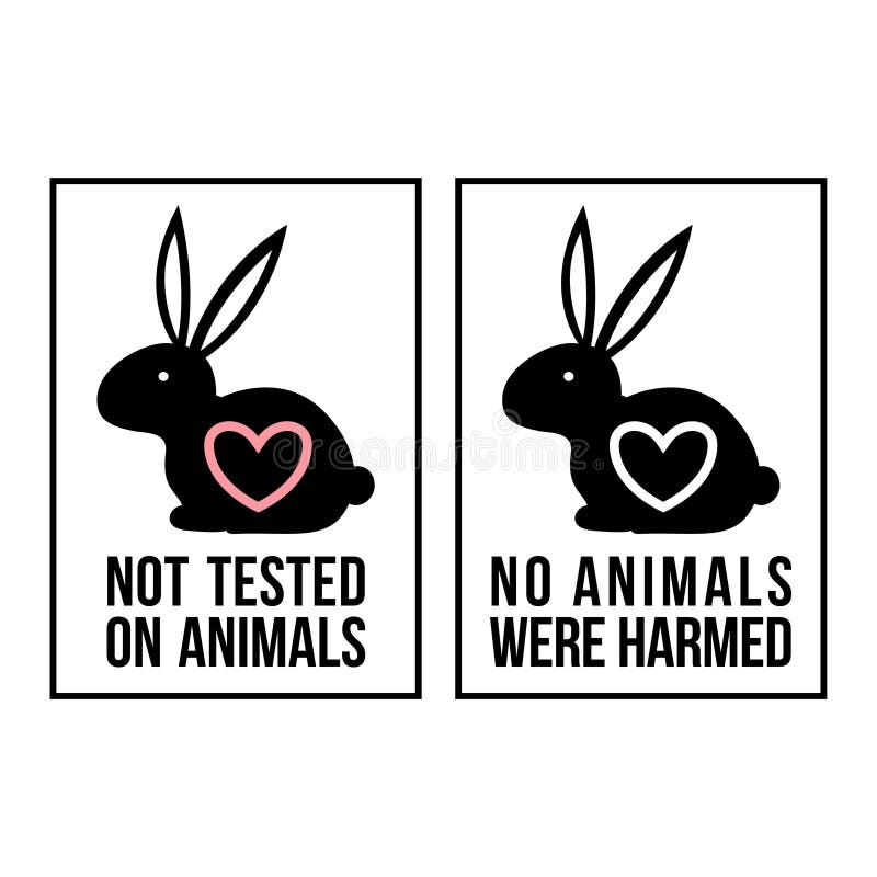 Not Tested on Animals and No Animals Were Harmed Set 1 Stock Vector