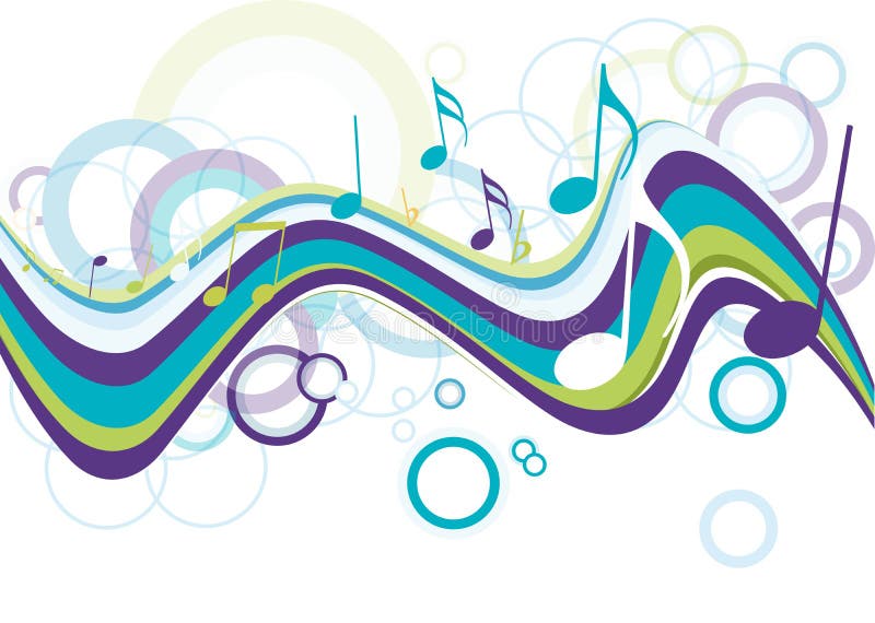 Nota musical abstrata e colorida ilustração stock