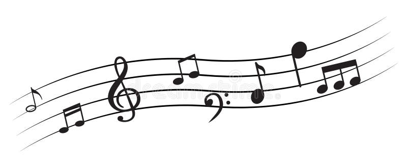 Nota da música com símbolos ilustração royalty free