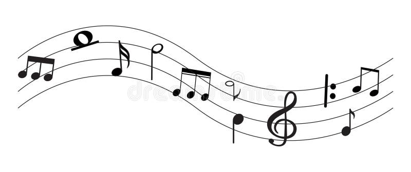 Nota musical com símbolos ilustração stock