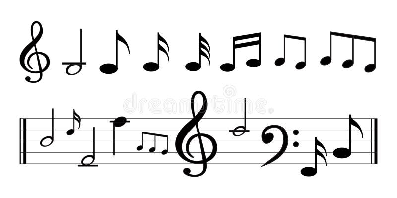 Nota musical com símbolos musicais ilustração royalty free