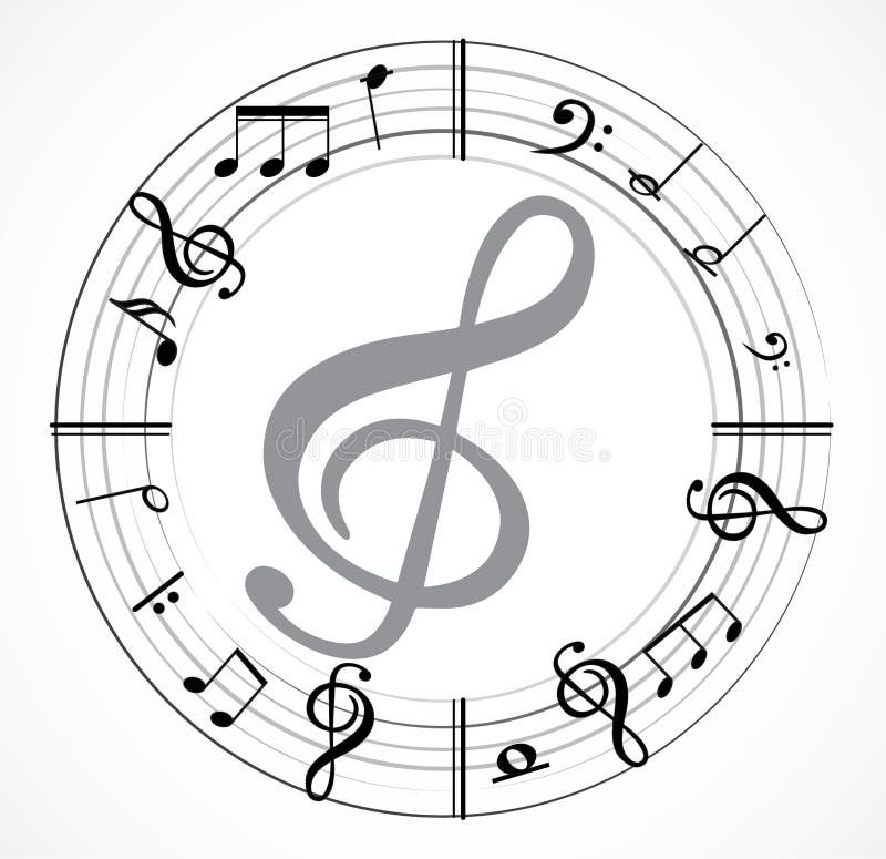 Nota musical com árvore musical ilustração royalty free