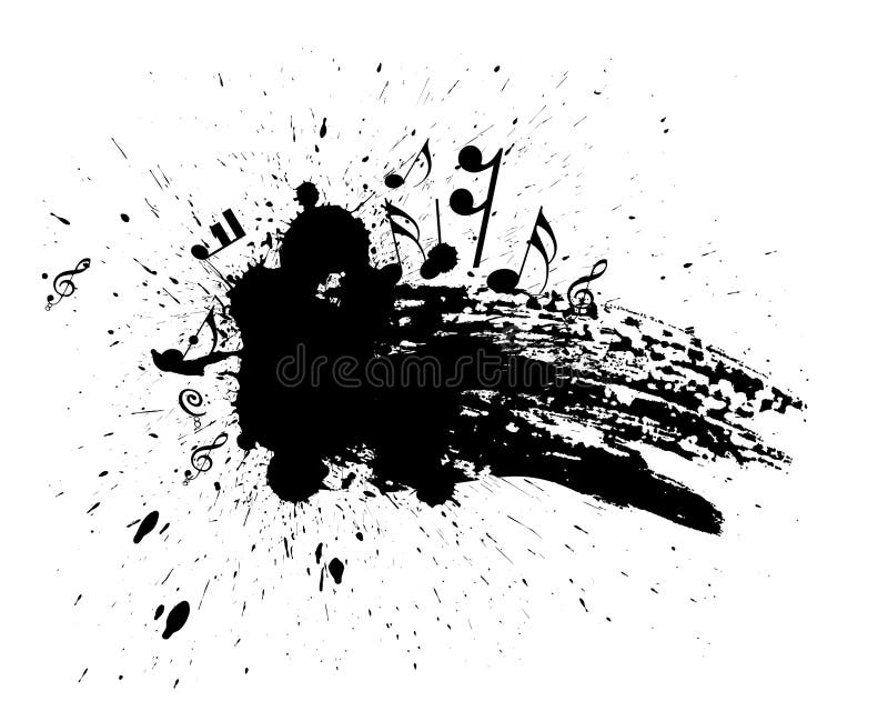 Nota musical Grunge ilustração do vetor