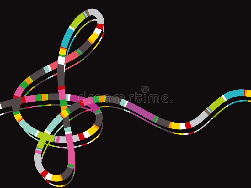 Nota de la música de la raya del color ilustración del vector Nota de la música de la raya del color ilustración del vector