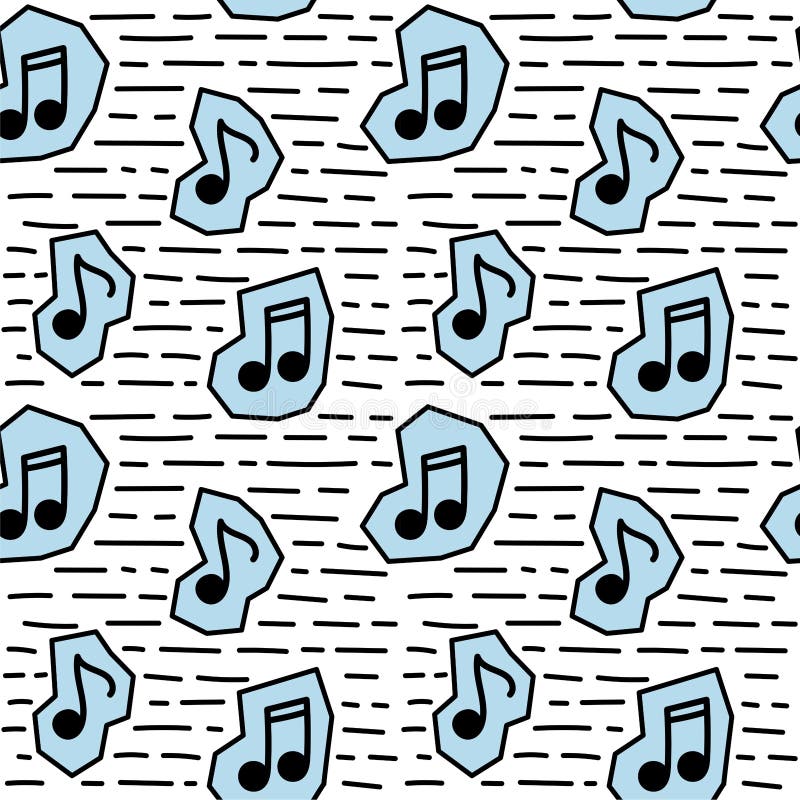 Nota sem emenda da música do teste padrão no estilo da garatuja ilustração stock Nota sem emenda da música do teste padrão no estilo da garatuja ilustração stock